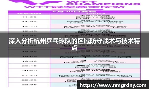 深入分析杭州乒乓球队的区域防守战术与技术特点