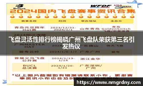 飞盘灵活性排行榜揭晓广州飞盘队荣获第三名引发热议