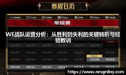 WE战队运营分析：从胜利到失利的关键转折与经验教训